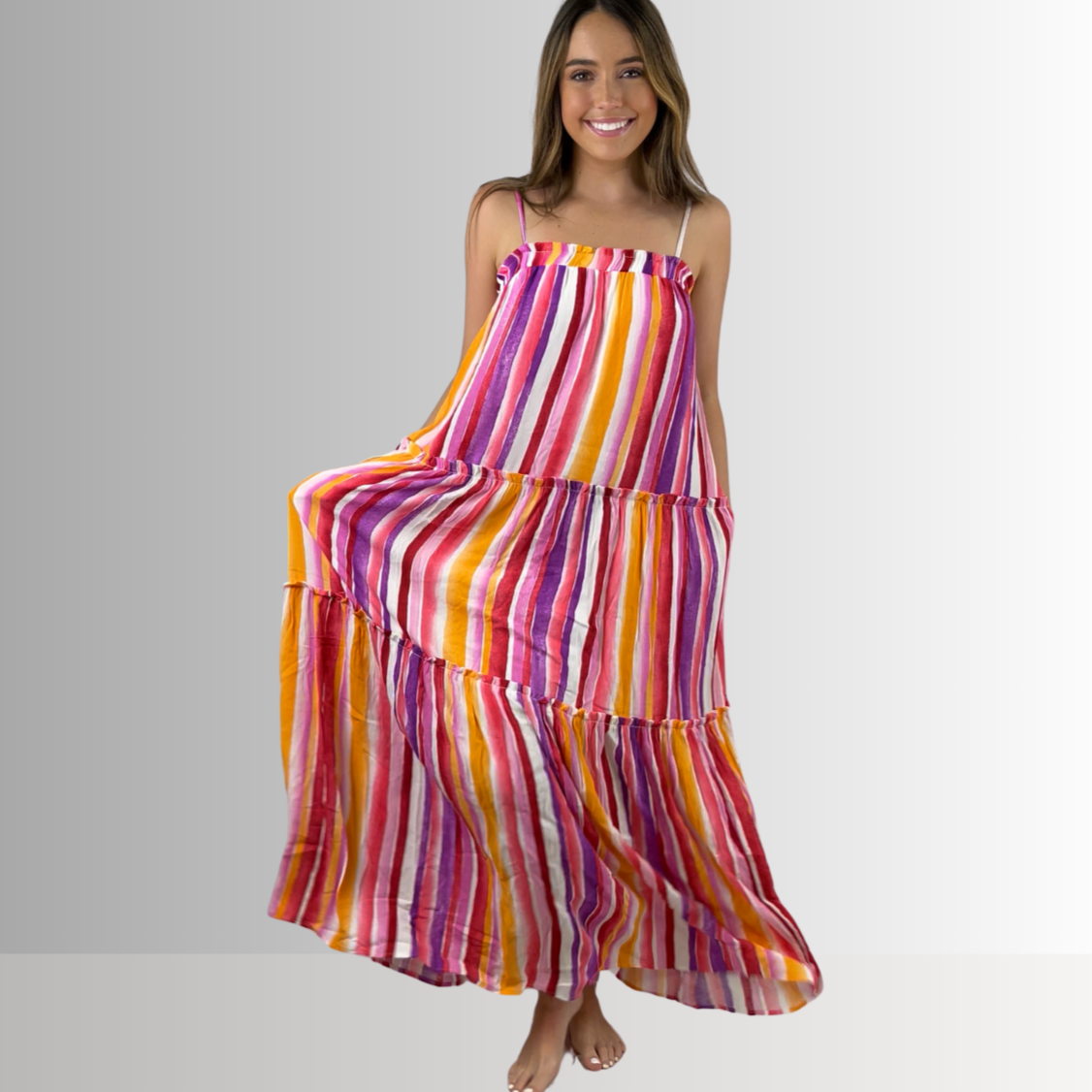 Kora Beautiful Tiered Maxi Sundress