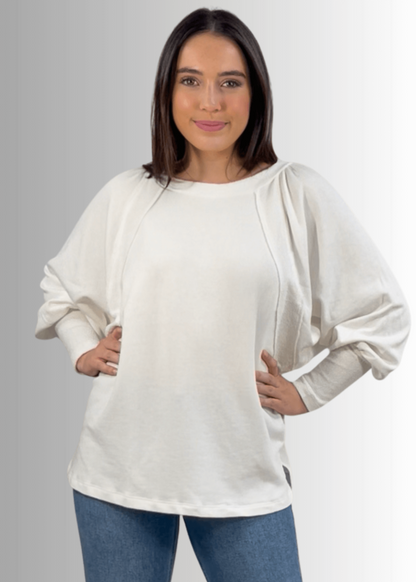 Cotton Blend Oversized French Terry Sweatshirt