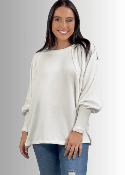 Cotton Blend Oversized French Terry Sweatshirt