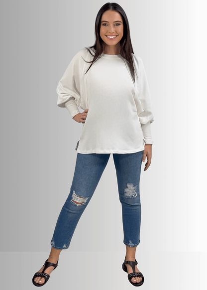 Cotton Blend Oversized French Terry Sweatshirt