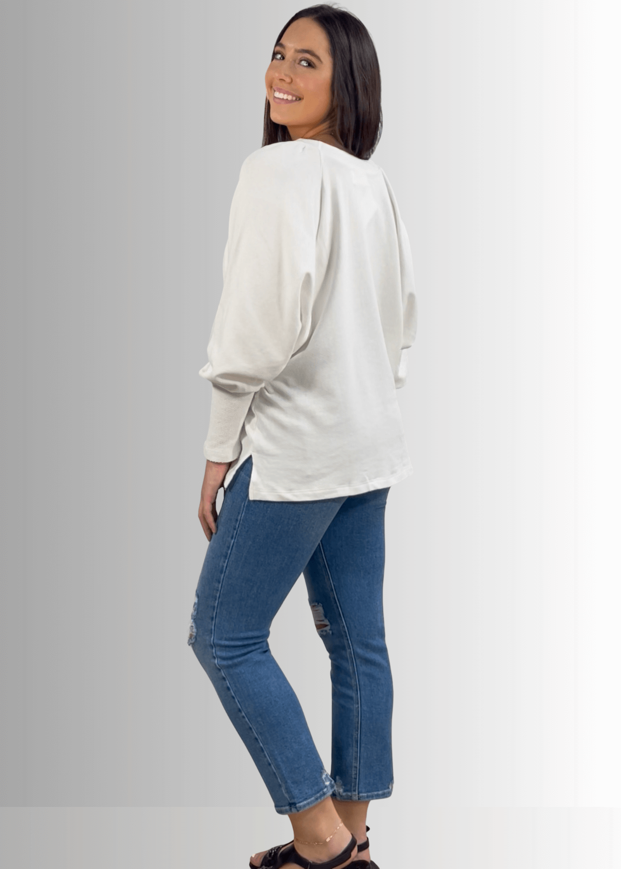 Cotton Blend Oversized French Terry Sweatshirt