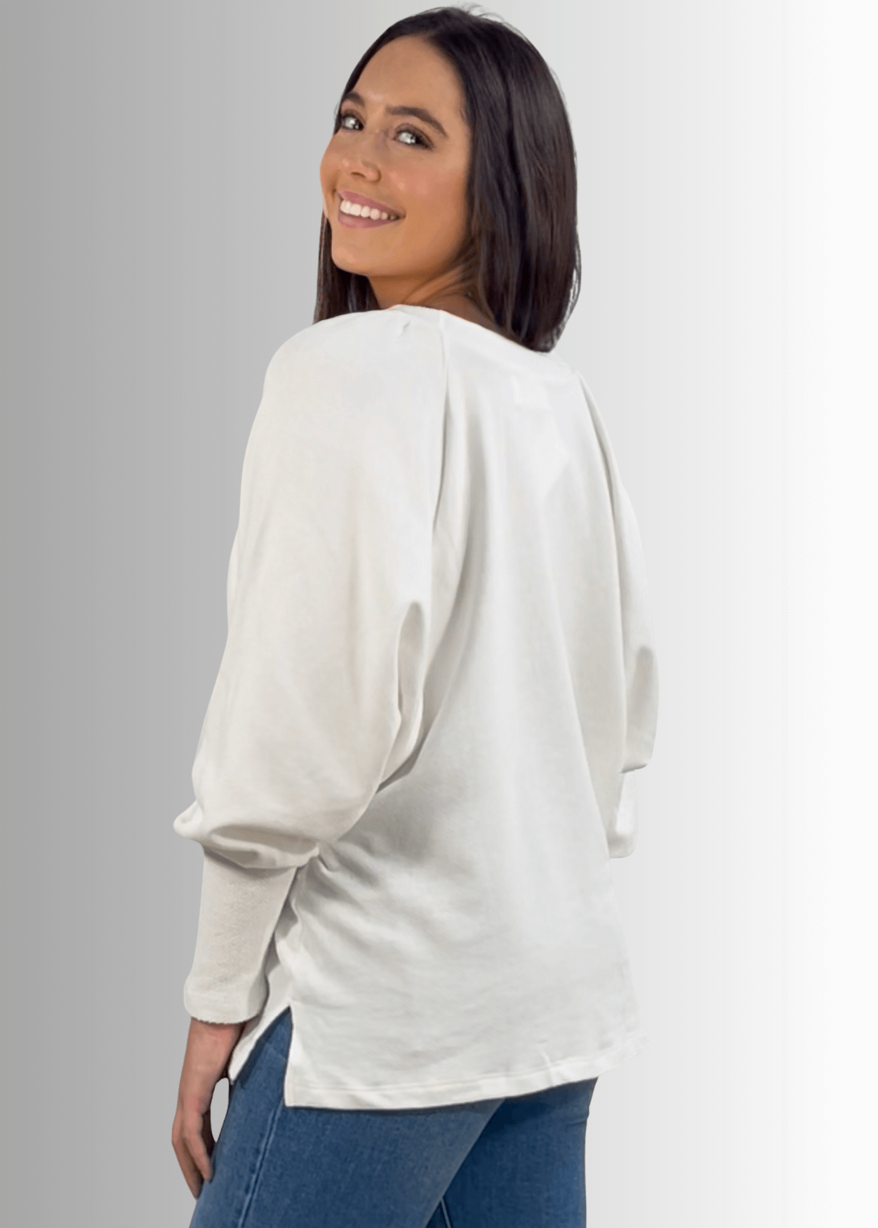 Cotton Blend Oversized French Terry Sweatshirt