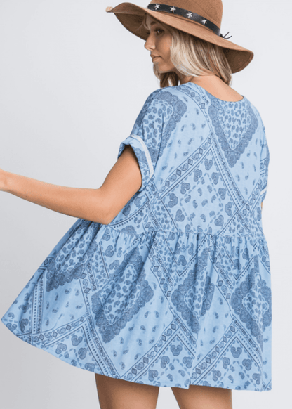 Harper Printed Oversized Tunic Top