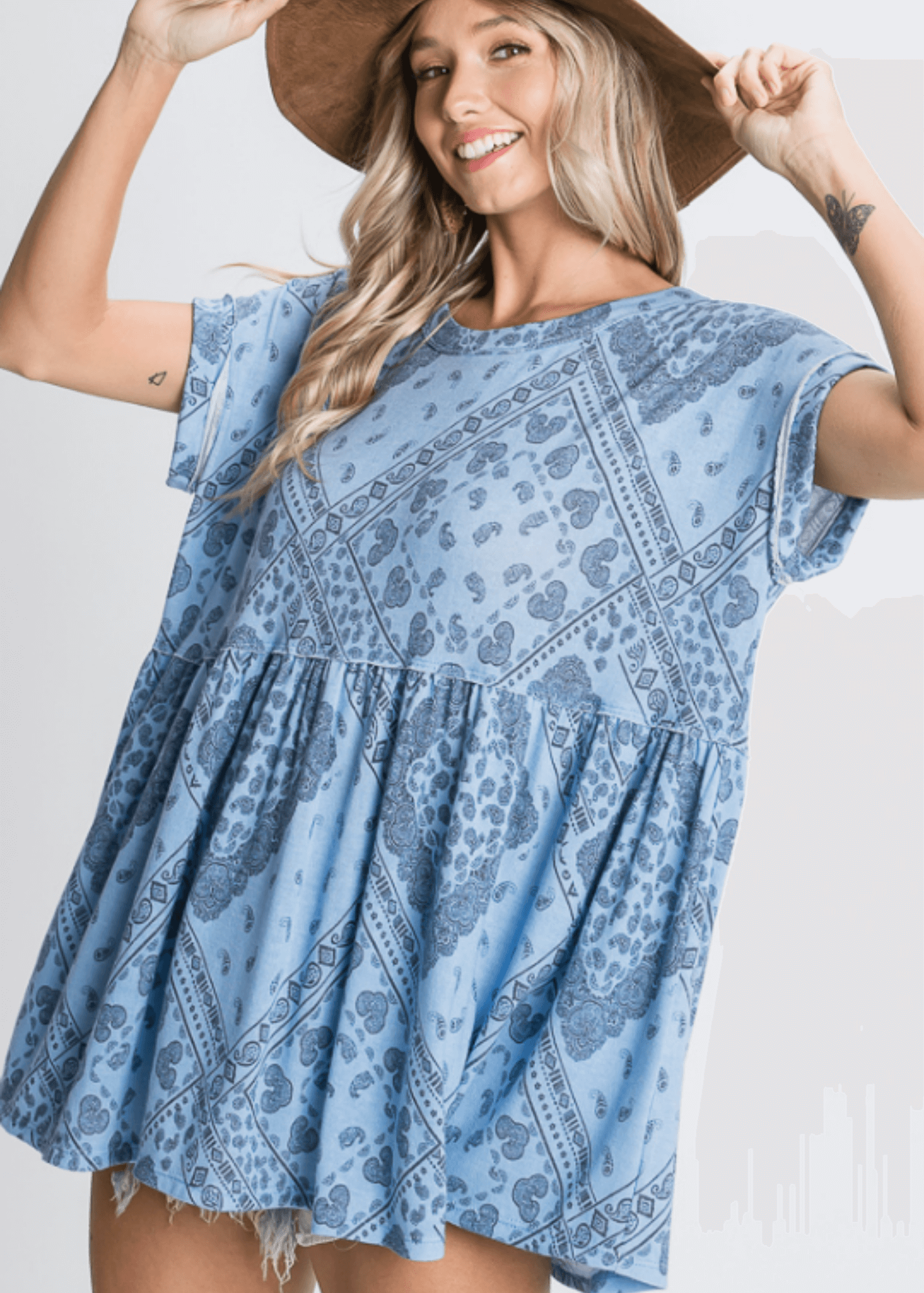 Harper Printed Oversized Tunic Top