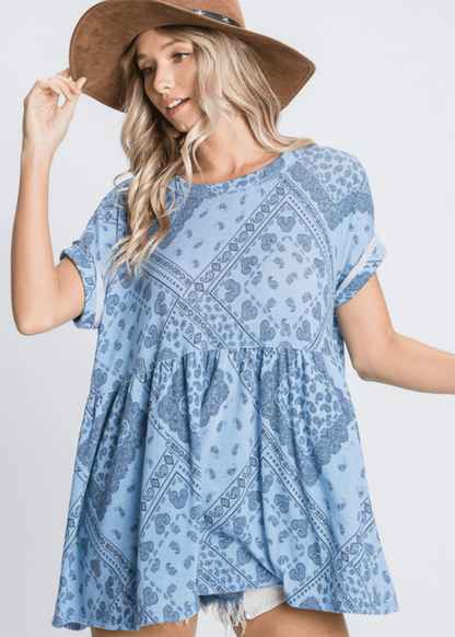 Harper Printed Oversized Tunic Top
