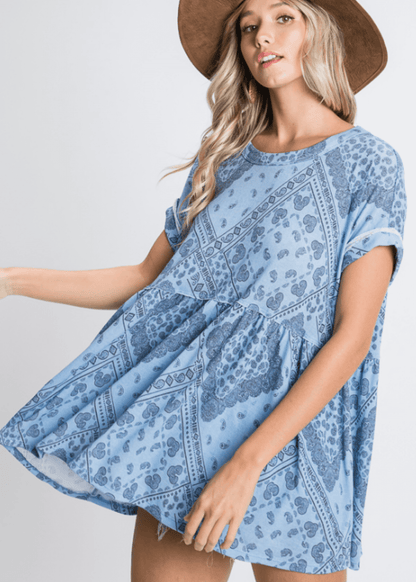 Harper Printed Oversized Tunic Top