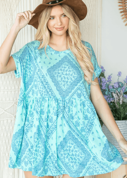Harper Printed Oversized Tunic Top