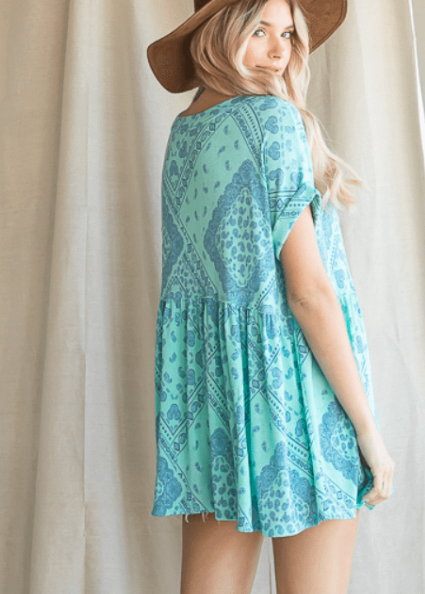 Harper Printed Oversized Tunic Top