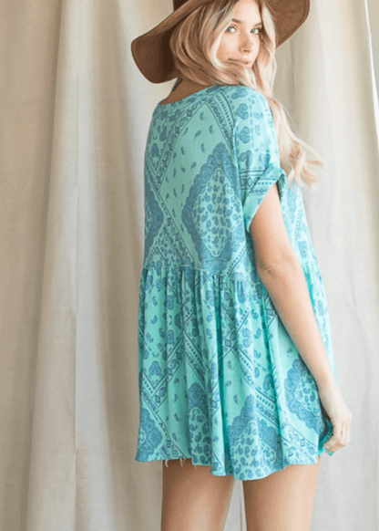 Harper Printed Oversized Tunic Top