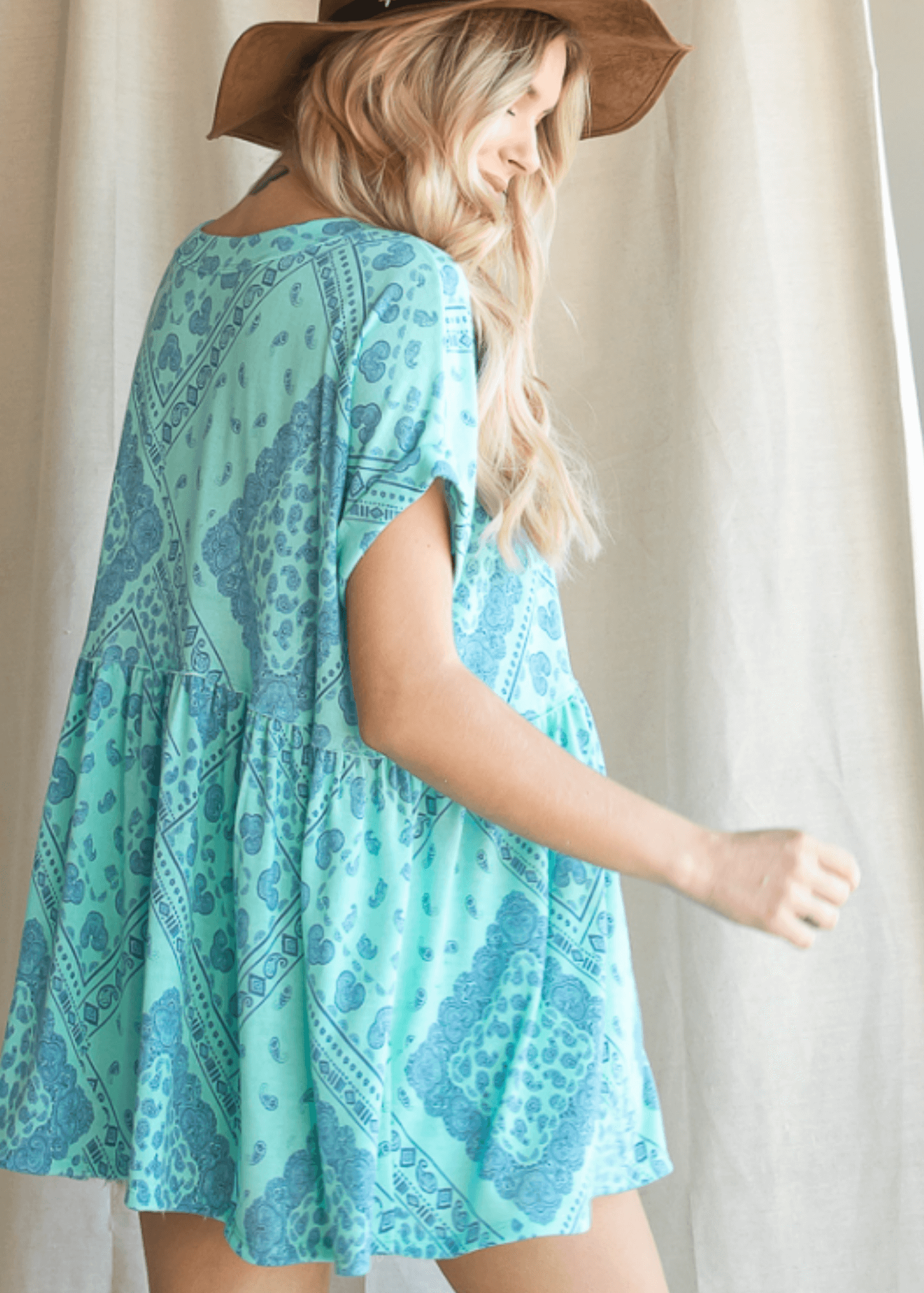 Harper Printed Oversized Tunic Top