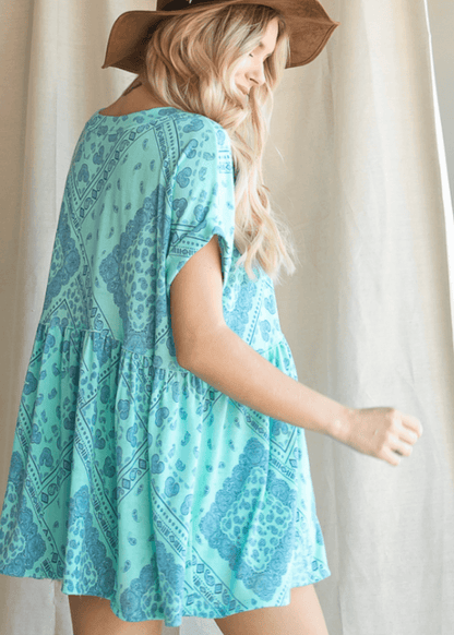 Harper Printed Oversized Tunic Top