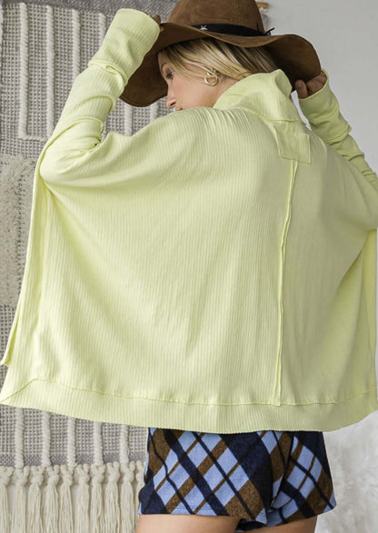 Cool Lime Cropped Mock Neck