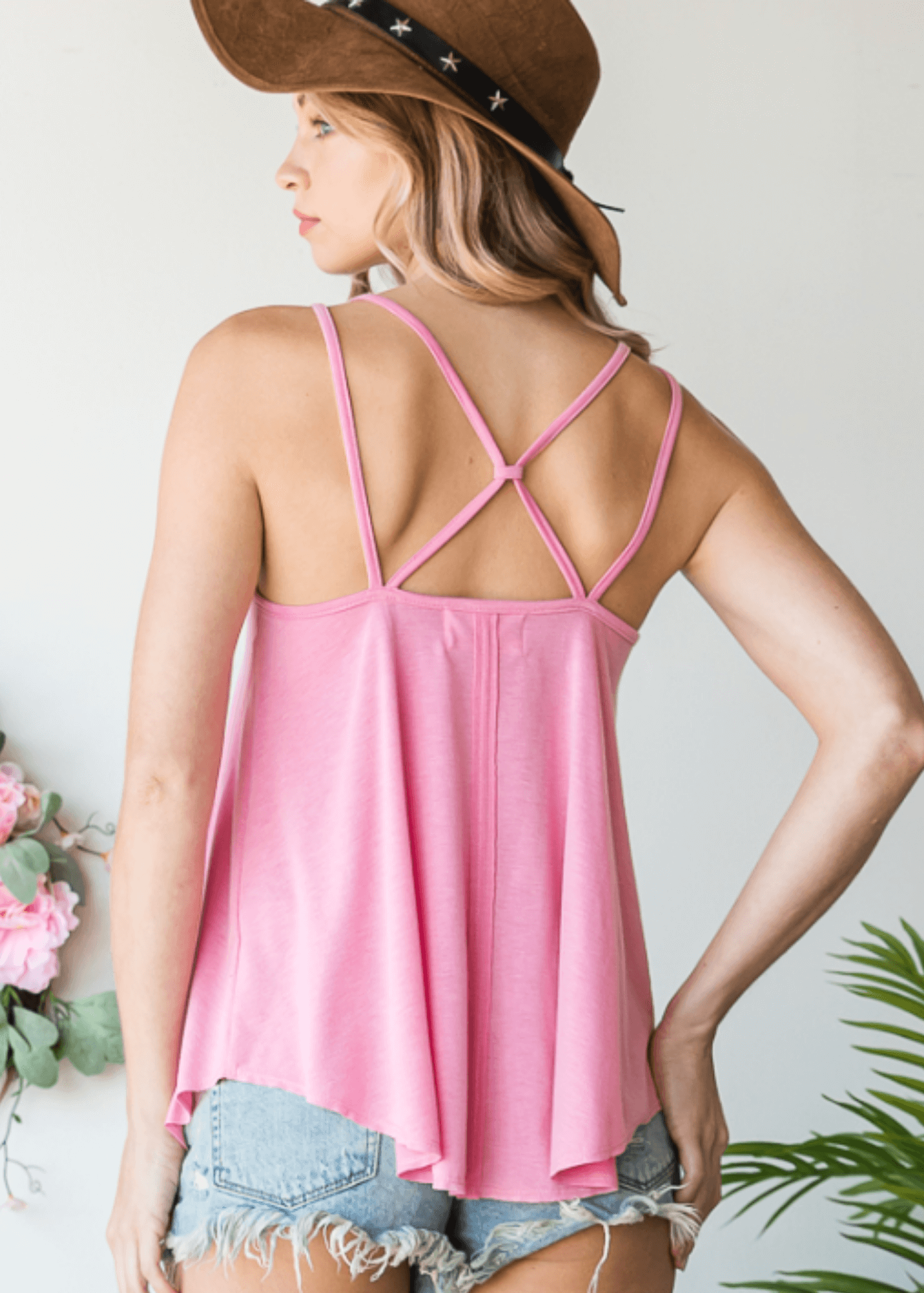 Summer Soft Strappy Back Tank Top