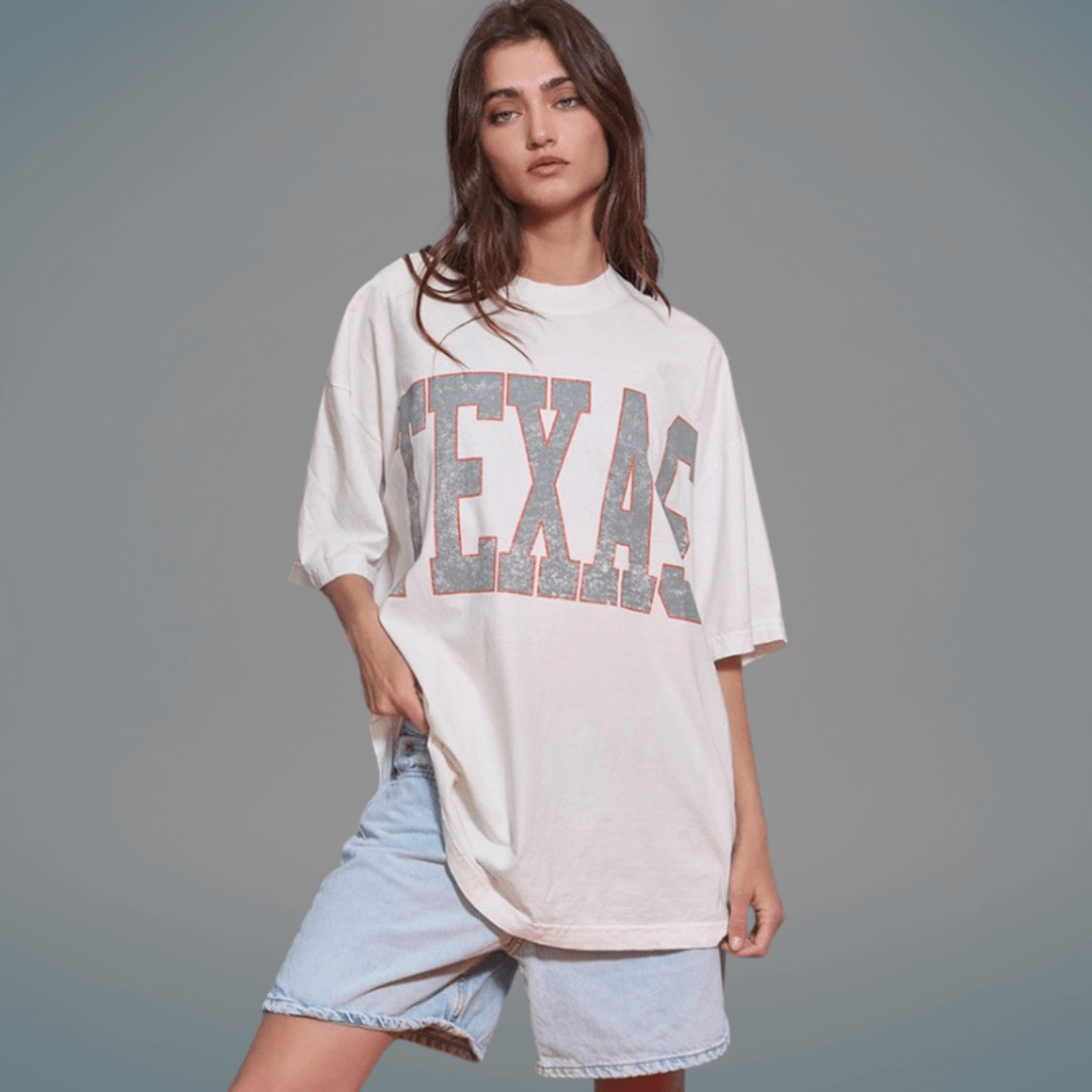 Texas Graphic Oversized Cotton T-Shirt Made in USA