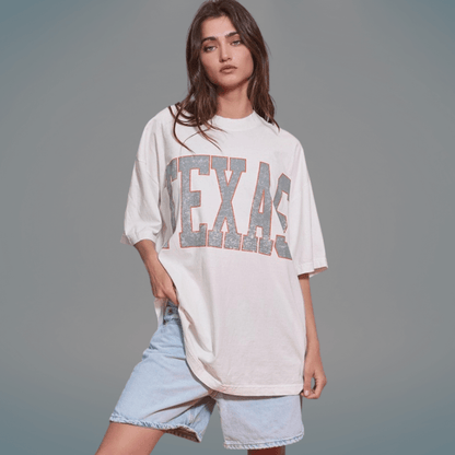 Texas Graphic Oversized Cotton T-Shirt Made in USA