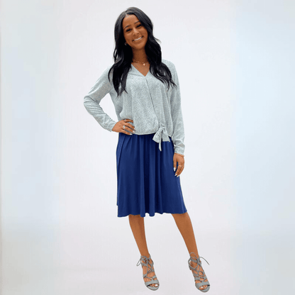 Micro Animal Dressy Printed Wrap Top