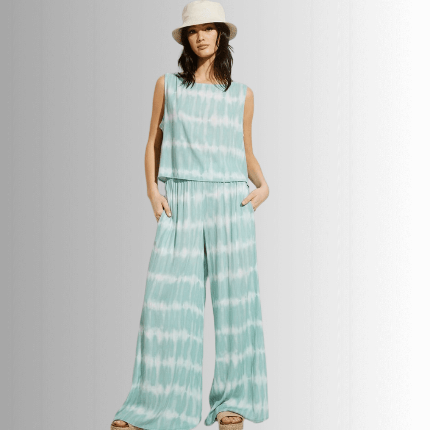 Beach and Lounge Striped Casual Pants Set