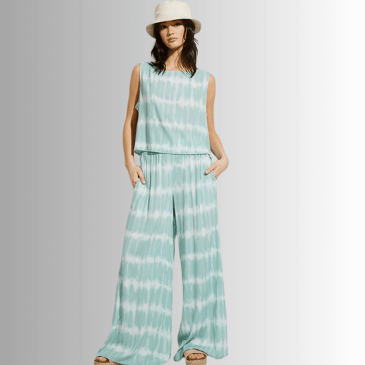 Beach and Lounge Striped Casual Pants Set