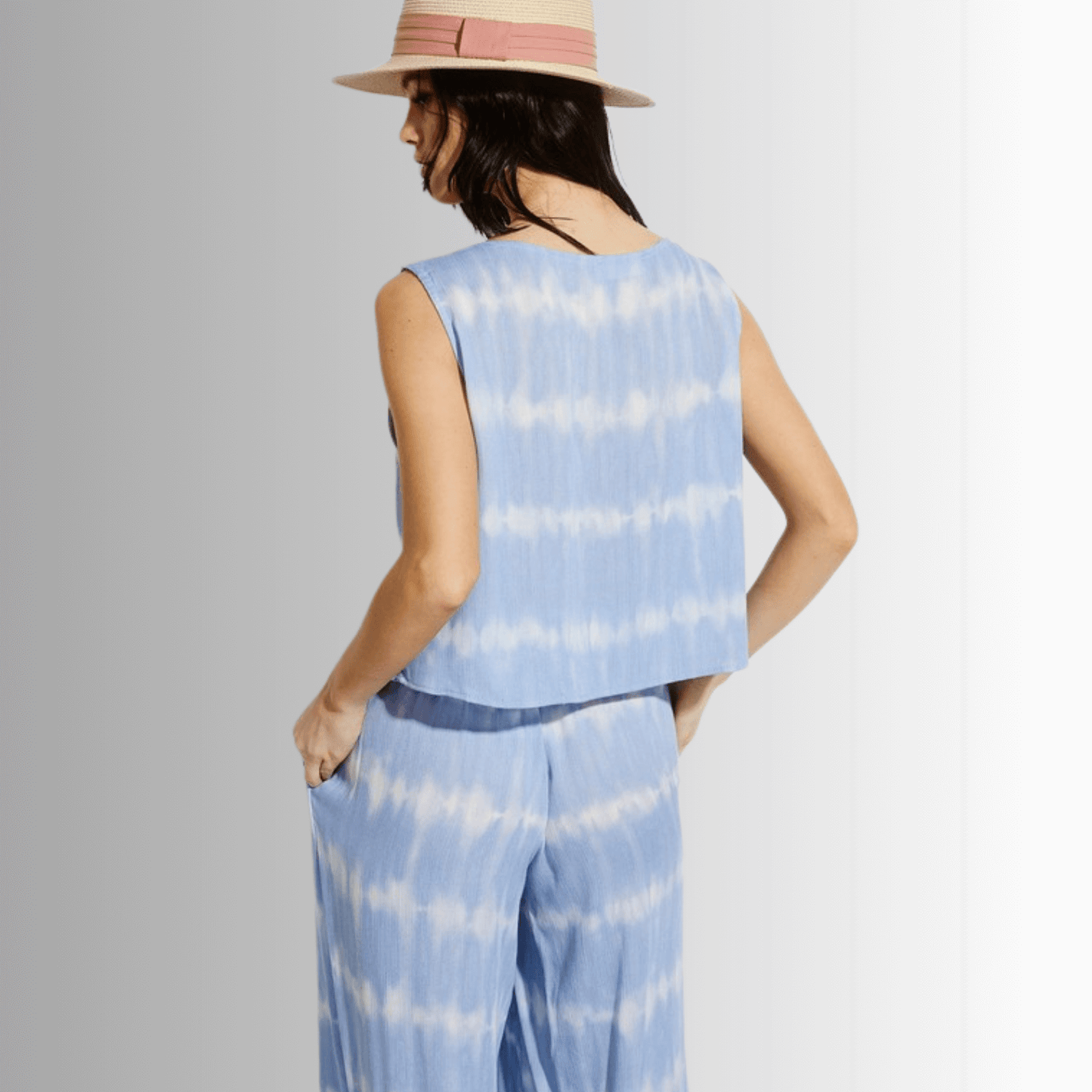 Beach and Lounge Striped Casual Pants Set