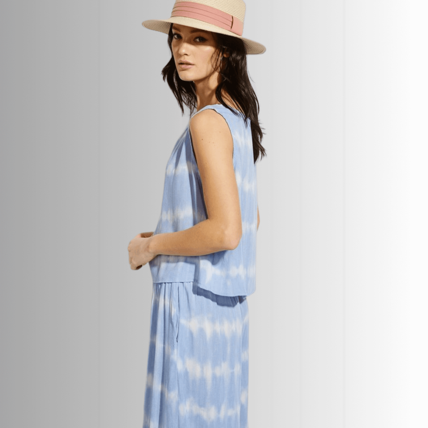 Beach and Lounge Striped Casual Pants Set