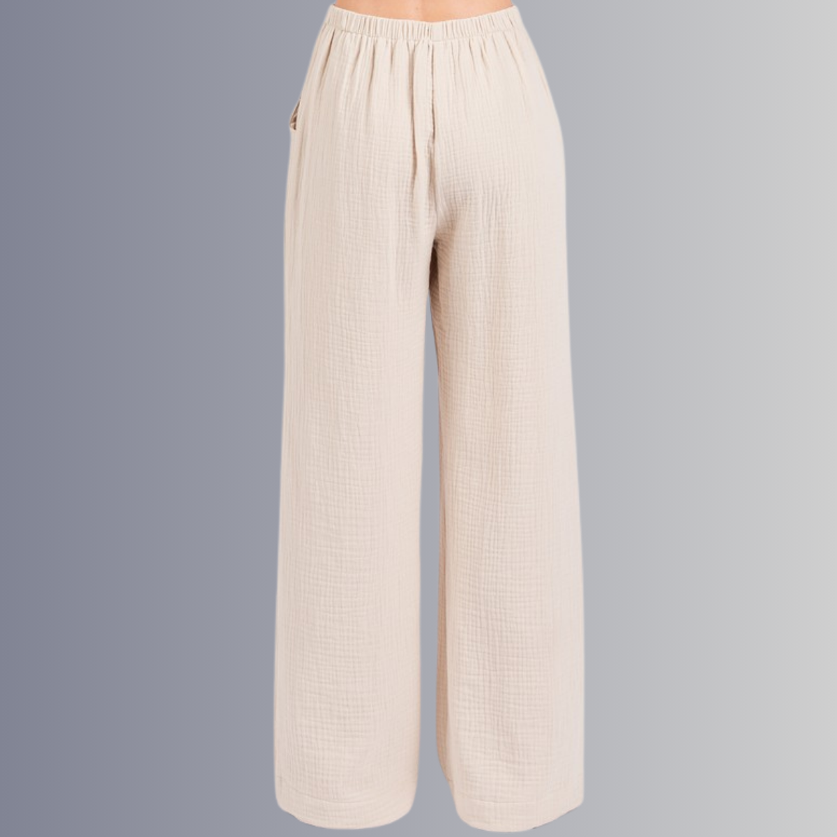 Triple Gauze Cotton Pants in Ecru