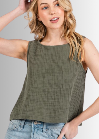 Triple Cotton Gauze Top