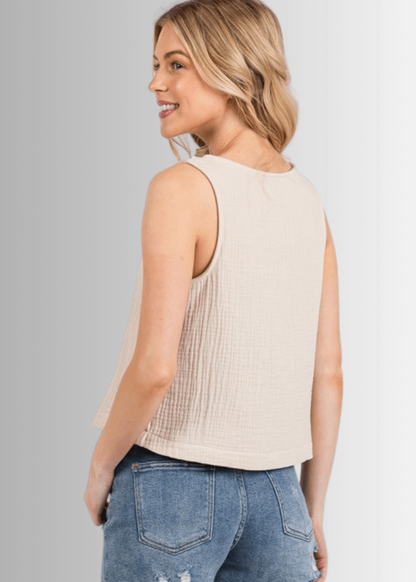 Triple Cotton Gauze Top