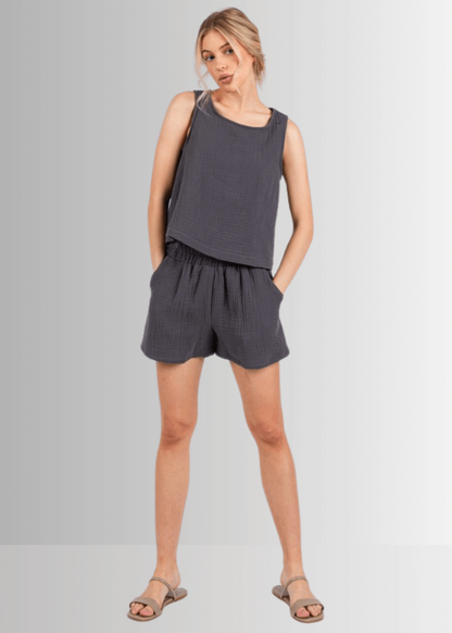 Triple Cotton Gauze Shorts