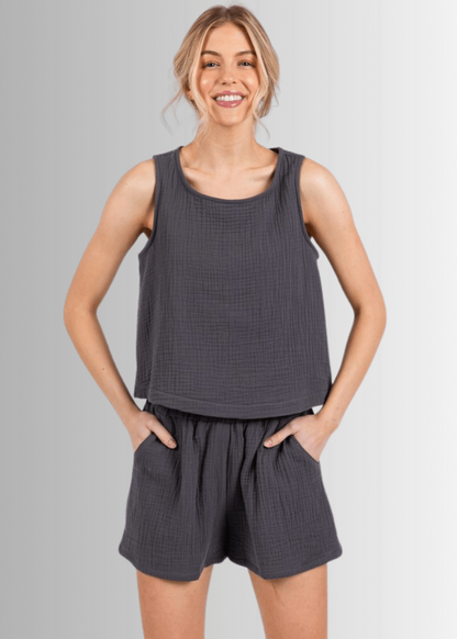 Triple Cotton Gauze Shorts