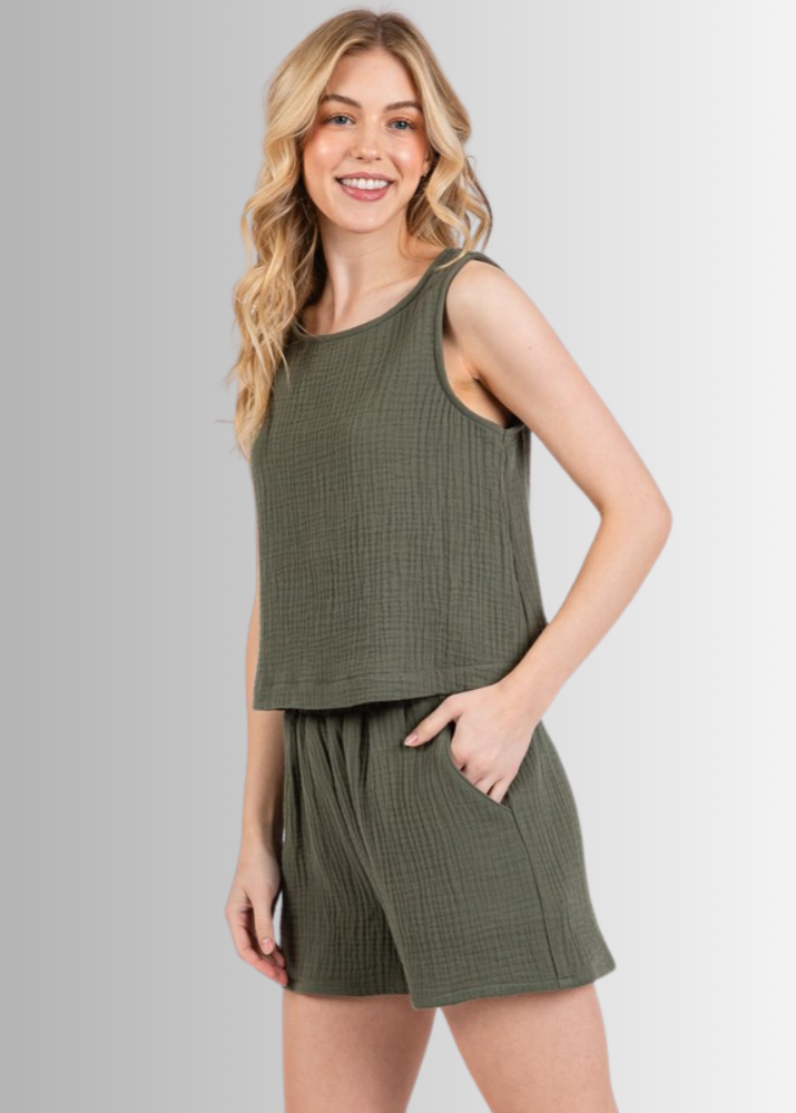 Triple Cotton Gauze Shorts