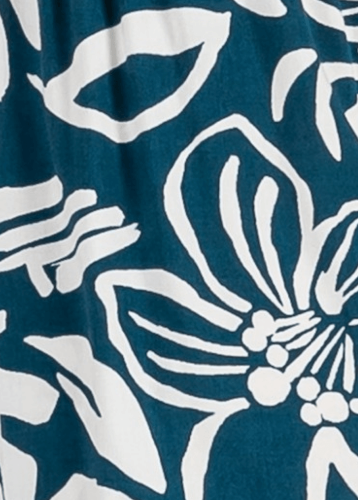 Tropical Teal Split Front Flowy Pants