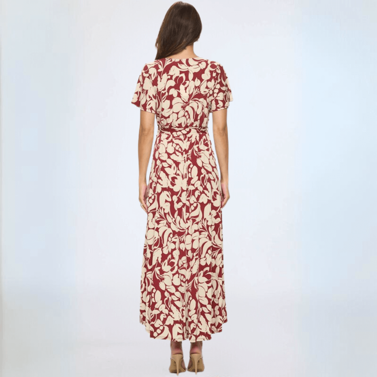 Beautiful Floral High Low Maxi Dress Made in USA