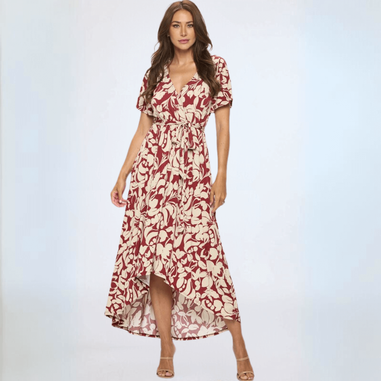 Beautiful Floral High Low Maxi Dress Made in USA