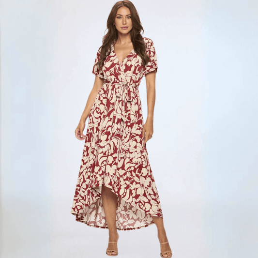 Beautiful Floral High Low Maxi Dress Made in USA
