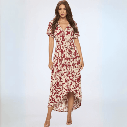 Beautiful Floral High Low Maxi Dress Made in USA