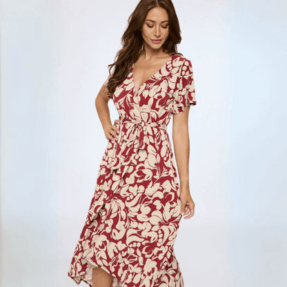 Beautiful Floral High Low Maxi Dress Made in USA