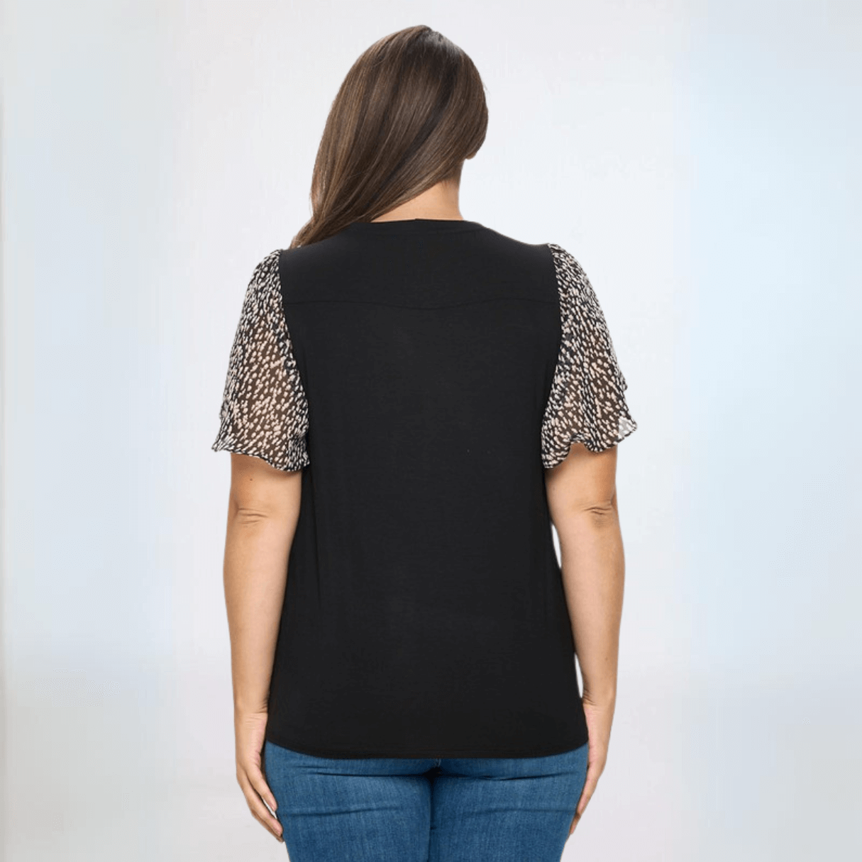 Chiffon Tulip Sleeve Top Plus Size