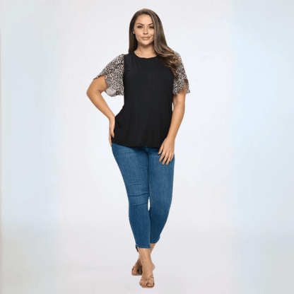 Chiffon Tulip Sleeve Top Plus Size
