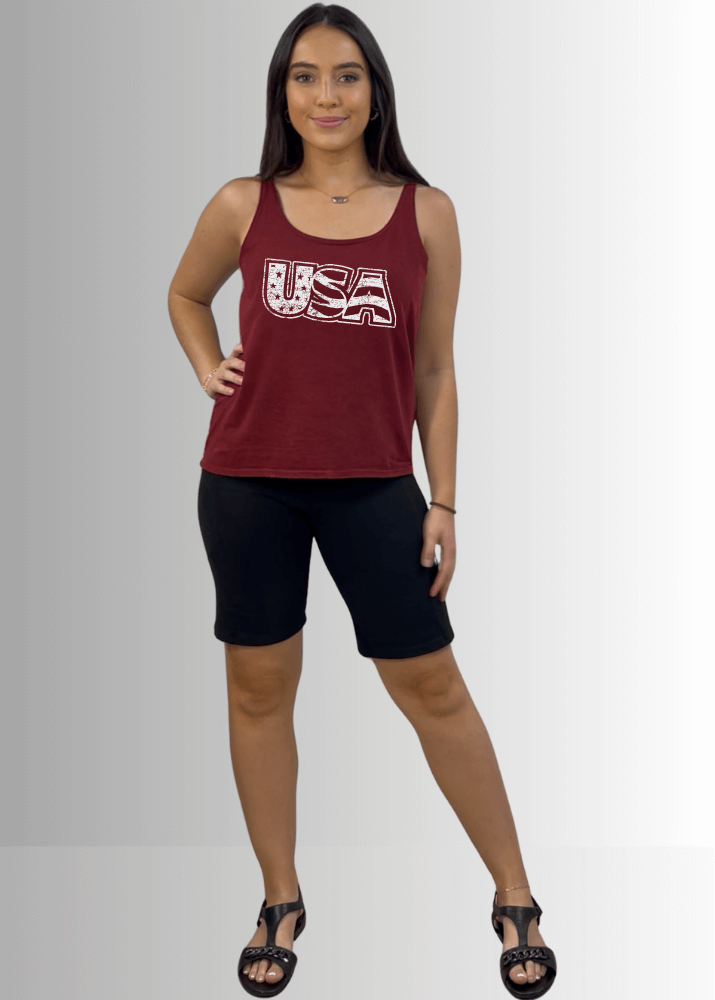 White Distressed USA Patriotic Graphic