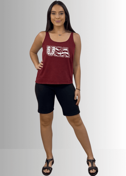 White Distressed USA Patriotic Graphic