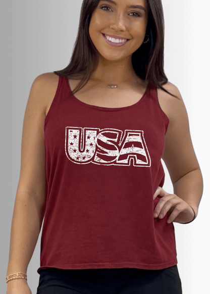 White Distressed USA Patriotic Graphic