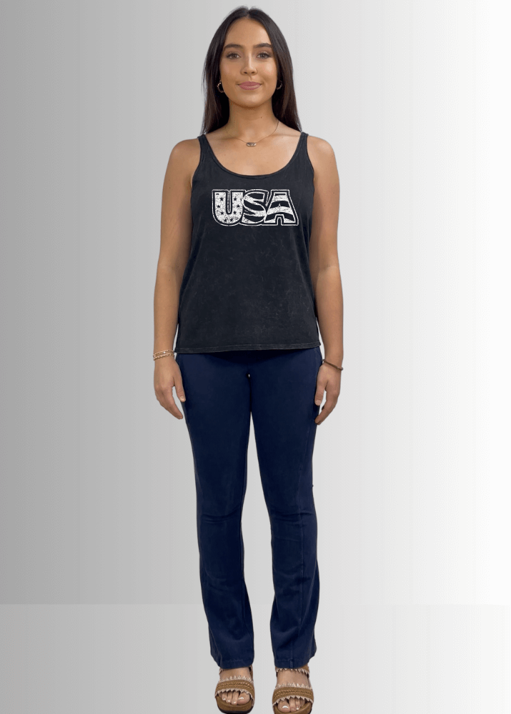 White Distressed USA Patriotic Graphic