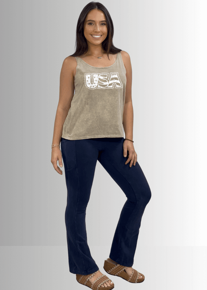 White Distressed USA Patriotic Graphic