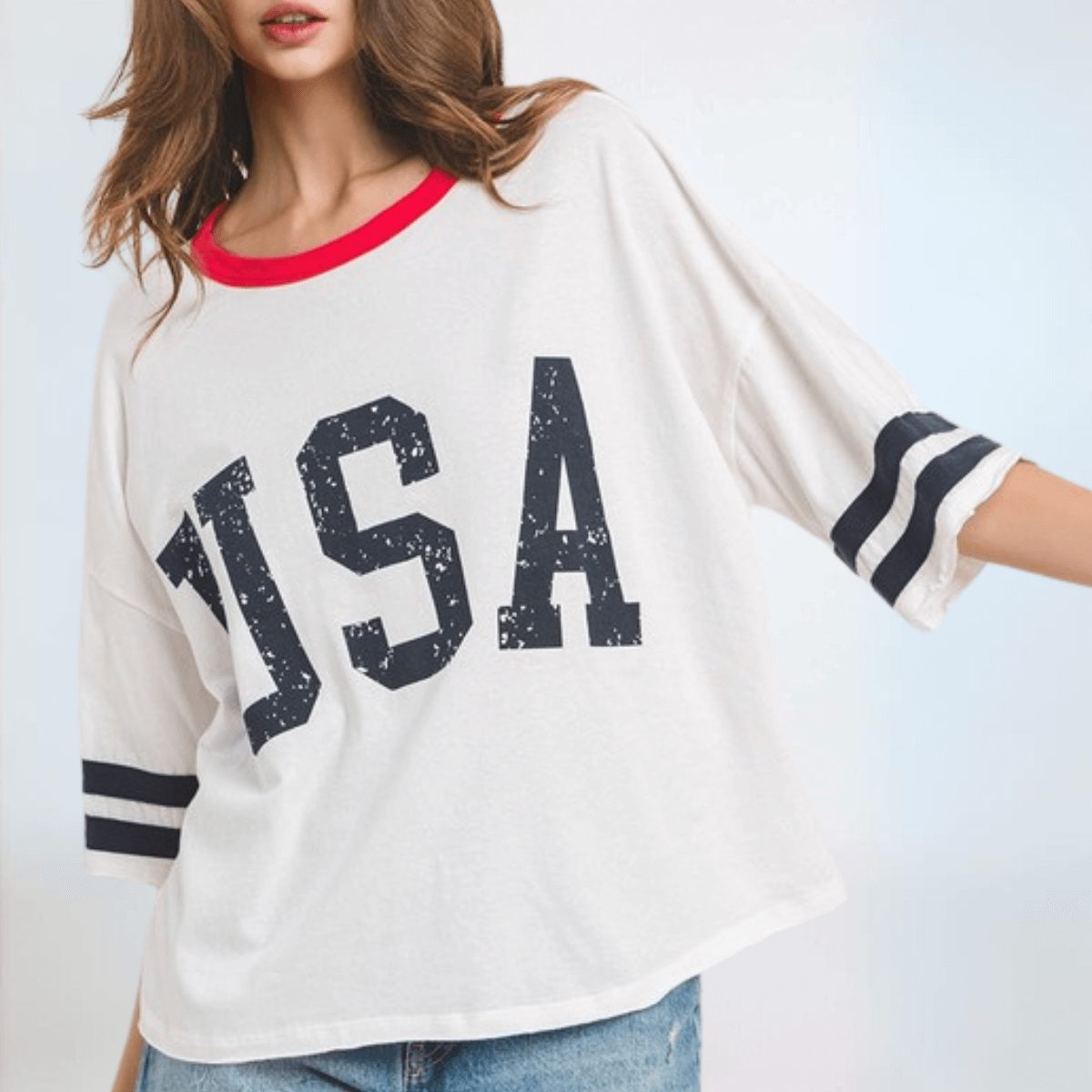 Cotton USA Graphic Raglan T-Shirt Made in USA