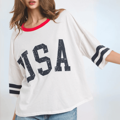 Cotton USA Graphic Raglan T-Shirt Made in USA