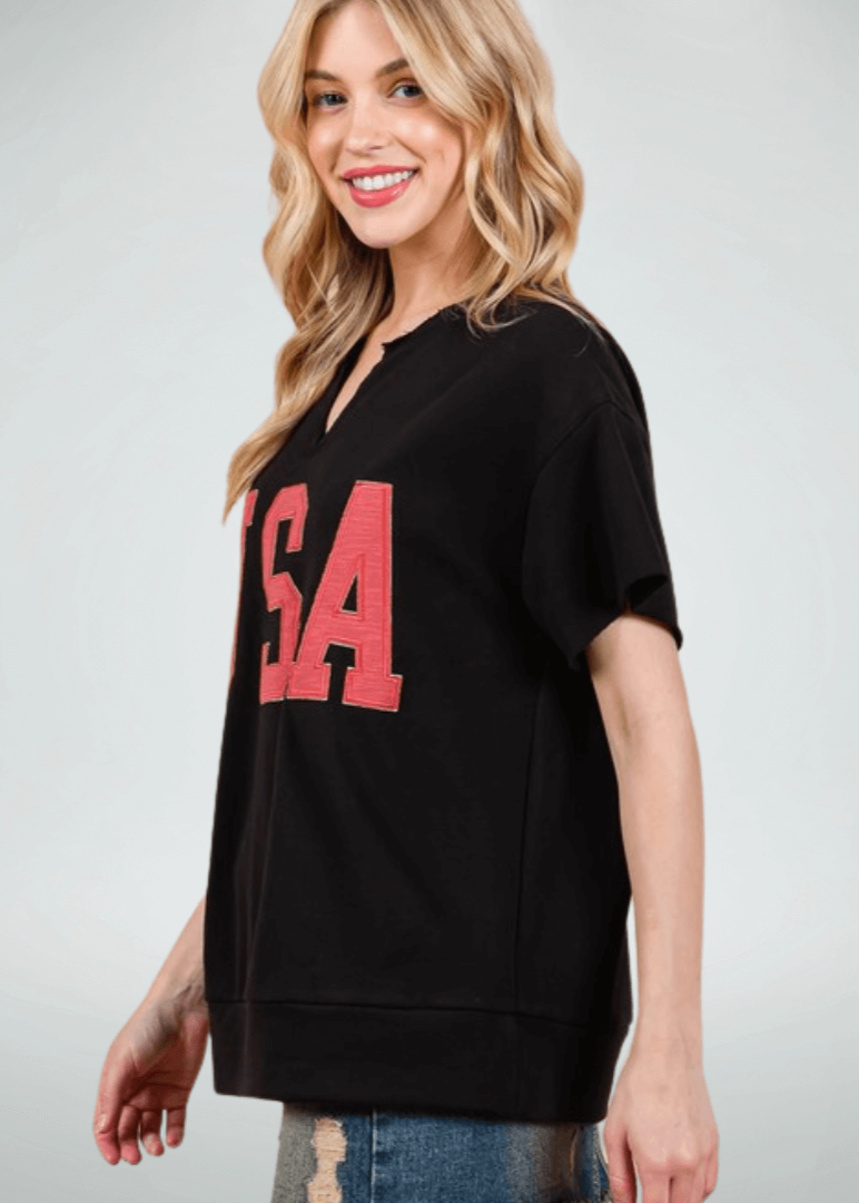 USA Patch Letter Top