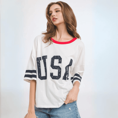 Cotton USA Graphic Raglan T-Shirt Made in USA