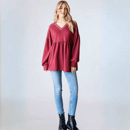 Baby Doll Cut Bishop Sleeve Tunic