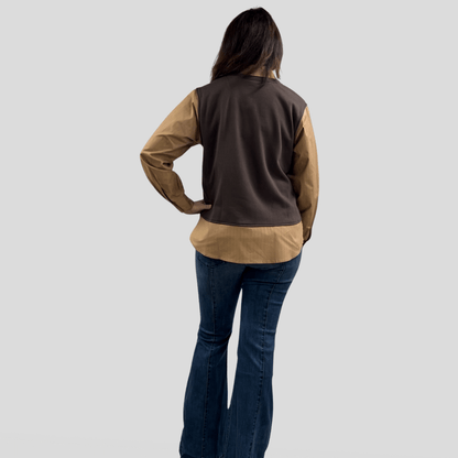 Rowen Built in Vest Button Down Top Made in USA