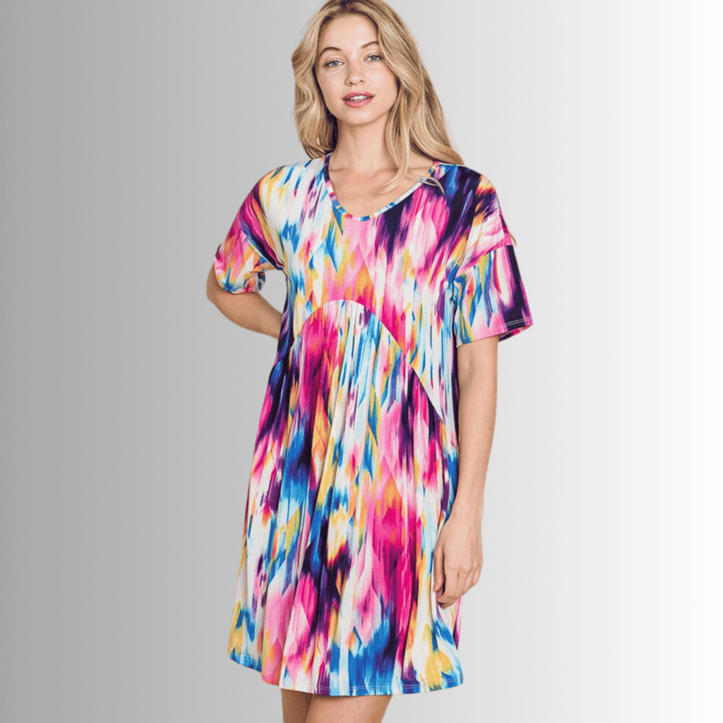 Lily Vivid Colorful Print Dress